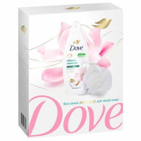 Промонабор: Крем-гель для душа 250мл DOVE &quot;Фисташковый крем и магнолия&quot; + мочалка для