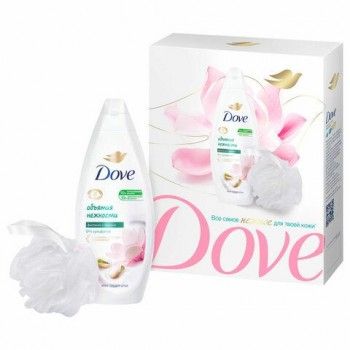 Промонабор: Крем-гель для душа 250мл DOVE "Фисташковый крем и магнолия" + мочалка для