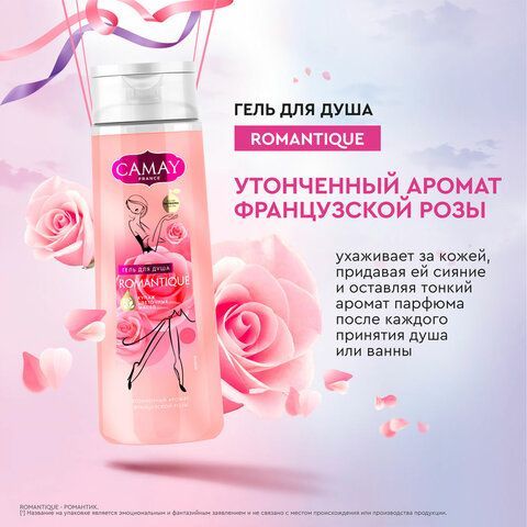 Промонабор:Гель для душа CAMAY Романтик 250мл+Крем для рук БАРХАТНЫЕ РУЧКИ питательны
