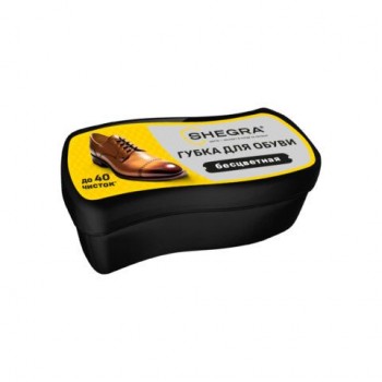 Губка-волна мини для обуви из гладкой кожи БЕСЦВЕТНАЯ, компактный размер, SHEGRA 24 шт. (ШЕГРА), 700775