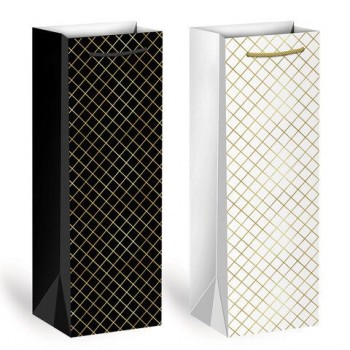 Пакет подарочный под бутылку (1штука) 13х9x36см (B) "Leather Bottle Bag", ассорти, ЗОЛОТАЯ СКАЗКА 12 шт., 700802