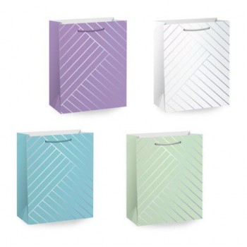 Пакет подарочный (1 штука) 18х10х23см (M) "Leather Bag", ассорти, с тиснением, ЗОЛОТАЯ СКАЗКА 24 шт., 700811