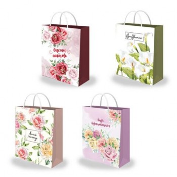 Пакет подарочный (1 штука) 26х13х32см (L) "Woman Collection", ассорти, фольга, ЗОЛОТАЯ СКАЗКА 12 шт., 700814