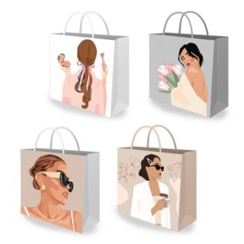 Пакет подарочный (1 штука) 30х10х30см "Lady", ассорти, ламинированный, ЗОЛОТАЯ СКАЗКА 12 шт., 700832