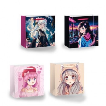 Пакет подарочный (1 штука) 30х10х30см "Anime", ассорти, ламинированный, ЗОЛОТАЯ СКАЗКА 12 шт., 700833