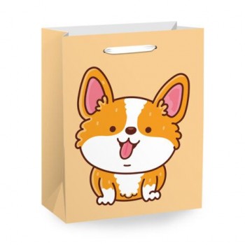 Пакет подарочный (1 штука) 18х10х23см (M) "Corgi's Tail", пушистый хвостик, ЗОЛОТАЯ СКАЗКА 10 шт., 700835