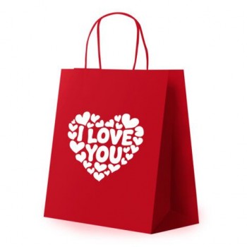 Пакет подарочный (1 штука) 26х13х32см (L) "Love Kraft", крафт, ЗОЛОТАЯ СКАЗКА 10 шт., 700843