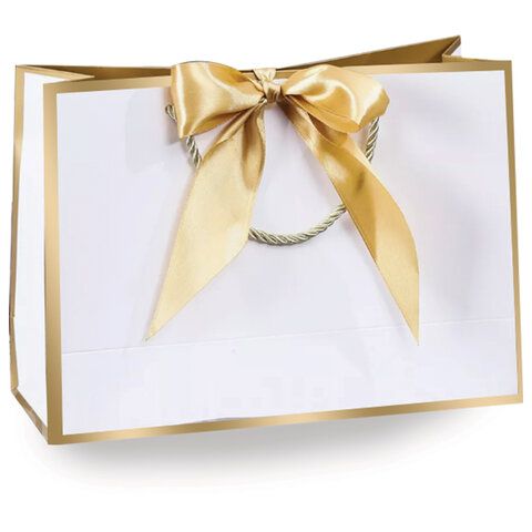 Пакет подарочный (1 штука) 35x10x30см "Golden Edge", с лентой, ЗОЛОТАЯ СКАЗКА, 700861