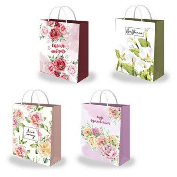 Пакет подарочный НАБОР 4шт 26х13х32см(L) "Woman Collection", фольга, ЗОЛОТАЯ СКАЗКА, 700867