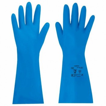 Перчатки нитриловые КЩС STRONG химически устойчивые, синие, размер 10-10,5, XL (очень большой), RABBITEX 12 шт. (РАББИТЕКС), 700909