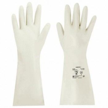 Перчатки нитриловые КЩС EXTRA STRONG химически устойчивые, белые, размер 7-7,5, S (малый), RABBITEX (РАББИТЕКС), 700914