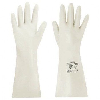 Перчатки нитриловые КЩС EXTRA STRONG химически устойчивые, белые, размер 9-9,5, L (большой), RABBITEX (РАББИТЕКС), 700916