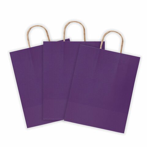 Крафт пакет бумажный Dark violet 26х15х35см с кручеными ручками, 80 гр/м2, моноцвет,, 112405