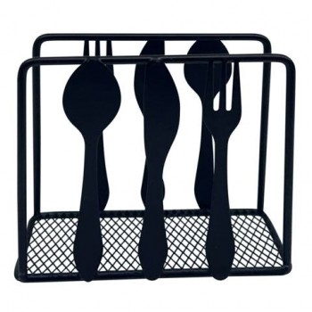 Салфетница 11,5х10х4,5 см, STYLE, черная, металл, BOOMHOUSE (БУМХАУС), 701122