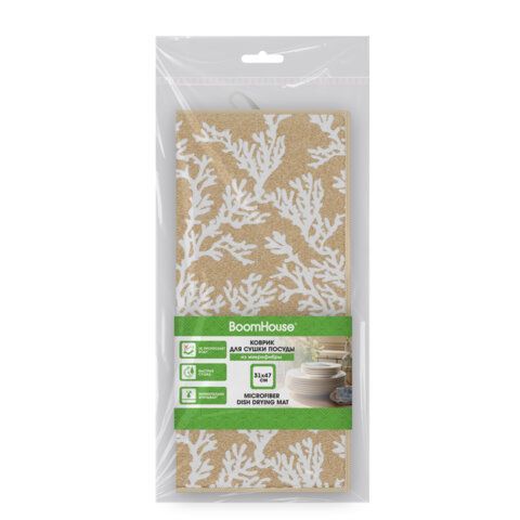 Коврик для сушки посуды из микрофибры, 31х47см, "КОРАЛЛЫ", 440г/м2, BOOMHOUSE (БумХаус), 701158