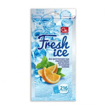 Пакеты для приготовления льда с завязками, 12 пакетов по 18 ячеек, 216 кубиков, GRIFON 55 шт., ШК1009, 101-100
