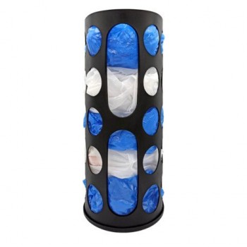 Корзина для хранения пакетов и бахил СРЕДНЯЯ 37х16х13см, крючки-крепеж в комплекте, черная, LAIMA ULTRA, 701663