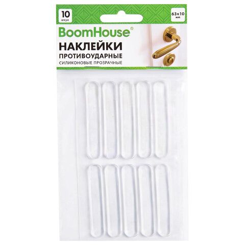 Противоударные силиконовые наклейки 63х10 мм КОМПЛЕКТ 10 шт., BoomHouse 16 шт., 701836