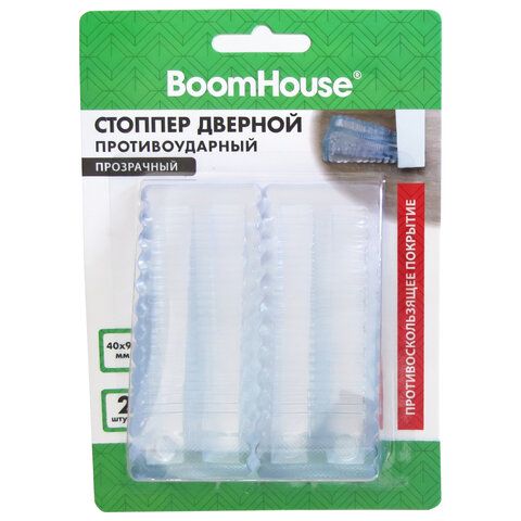 Стоппер дверной противоударный прозрачный, КОМПЛЕКТ 2 шт., BoomHouse 12 шт., 701840
