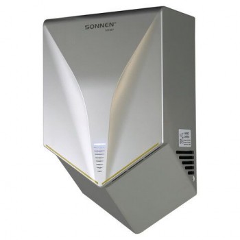 Сушилка для рук ВЫСОКОСКОРОСТНАЯ SONNEN HSD-A1011, 1000 Вт, 90м/с, IPX4, пластик, серебристая, 701867