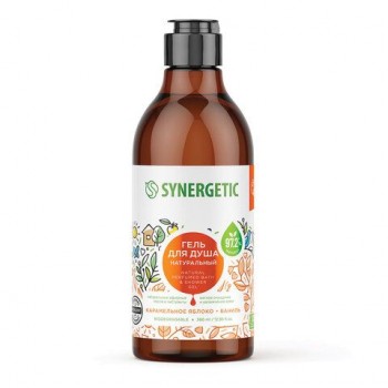 Гель для душа 380мл SYNERGETIC "Карамельное яблоко и ваниль" натуральный, биоразлагае, 400005