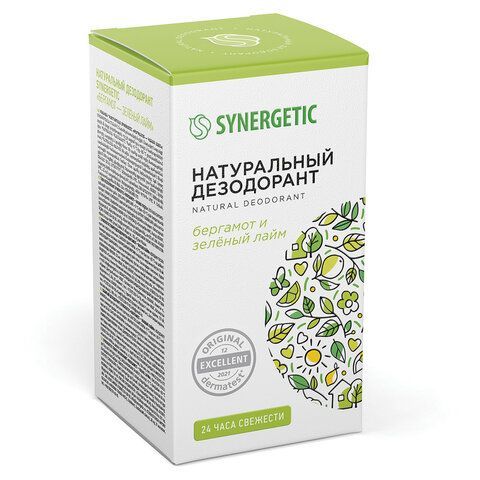 Дезодорант 50мл SYNERGETIC "Бергамот - зеленый лайм", роликовый, натуральный, 300016
