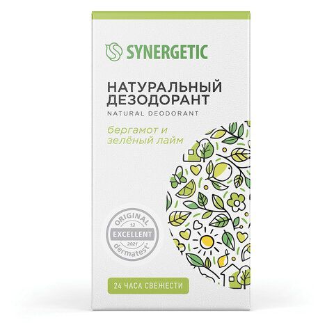 Дезодорант 50мл SYNERGETIC "Бергамот - зеленый лайм", роликовый, натуральный, 300016