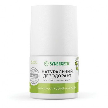 Дезодорант 50мл SYNERGETIC "Бергамот - зеленый лайм", роликовый, натуральный, 300016