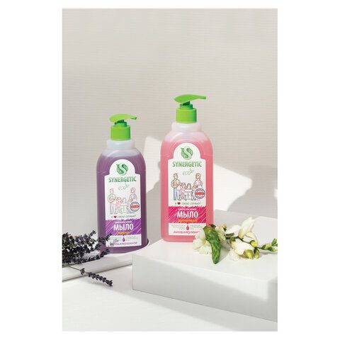 Мыло жидкое 500мл SYNERGETIC "Аромомагия", гипоаллергенное, биоразлагаемое, дозатор,, 105057/14