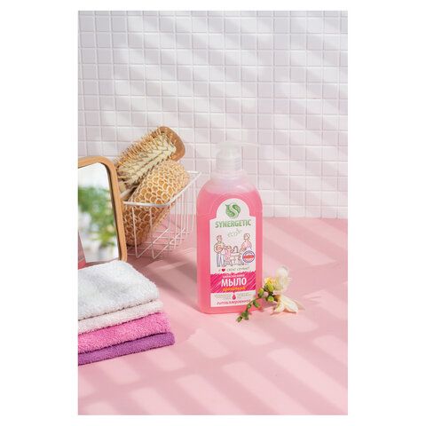 Мыло жидкое 500мл SYNERGETIC "Аромомагия", гипоаллергенное, биоразлагаемое, дозатор,, 105057/14