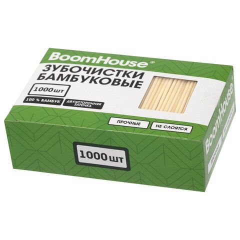 Зубочистки бамбуковые 1000 шт. в коробке BOOMHOUSE 15 шт., 701956