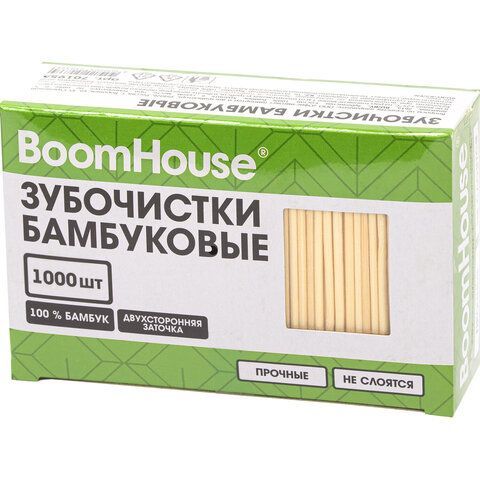 Зубочистки бамбуковые 1000 шт. в коробке BOOMHOUSE 15 шт., 701956