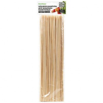 Шпажки-шампуры для шашлыка бамбуковые 250 мм, 100 штук, BOOMHOUSE 25 шт., 701959