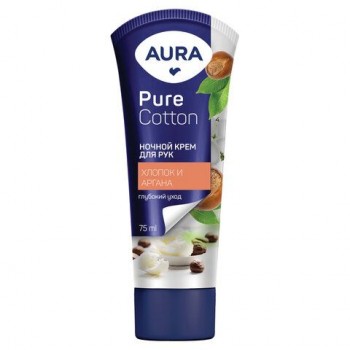 Крем для рук ночной 75мл AURA 24 шт. Pure Cotton "Хлопок и аргана", 12793