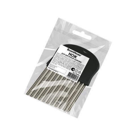 Нож для фигурной нарезки, 13,5 см, нержавеющая сталь, черный, BoomHouse 24 шт., 702096