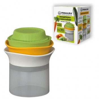 Овощерезка-спиралайзер 3-в-1, ручная, нержавеющая сталь, PRIMAURA, 702098