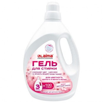 Гель для стирки всех видов тканей универсальный 3л LAIMA PROFESSIONAL "Цветущая сакура", 702188