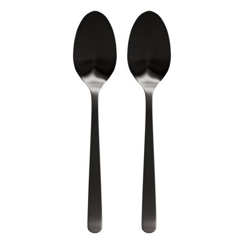Ложки столовые BLACK, НАБОР 2 шт, на подвесе, нержавеющая сталь, черные, WEGLA (ВЕГЛА), 702272