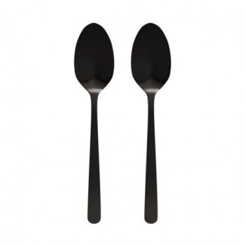 Ложки чайные BLACK, НАБОР 2 шт, на подвесе, нержавеющая сталь, черные, WEGLA (ВЕГЛА), 702274