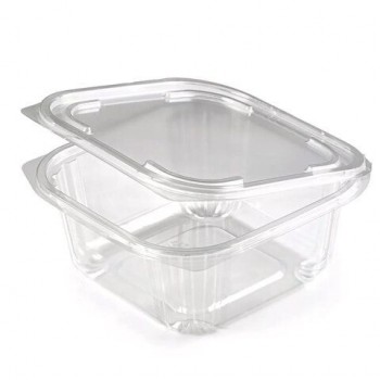 Одноразовый контейнер квадратный 500мл С КРЫШКОЙ ЮП-РКСП КОМПЛЕКТ 400шт прозрач. ПЭТ,, ЮУПМ6132