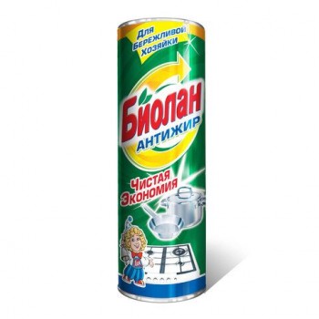 Чистящее средство 400г БИОЛАН 24 шт. "Антижир", порошок, ш/к 14743, 30-6