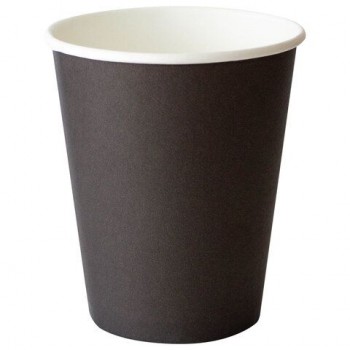 Стакан одноразовый бумажный 250/273мл d-80мм черный КОМПЛЕКТ 1000шт, хол/гор, WELDAY, 702691