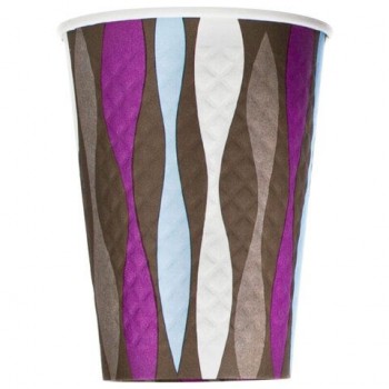 Стакан одноразовый бумажный 300/430мл d-90мм, конгрев/печать Волна КОМПЛЕКТ 50шт, WELDAY, 702699