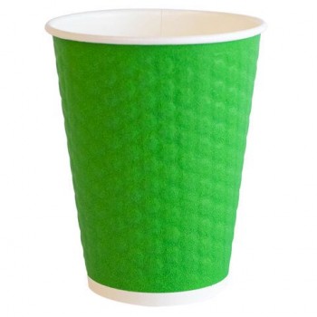 Стакан одноразовый бумажный 300/360мл d-90мм двухсл. "Соты" зеленый КОМПЛЕКТ 50шт WELDAY, 702706