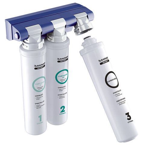 Фильтр для воды БАРЬЕР "ЭКСПЕРТ Жесткость Х2", 3 ступени, ресурс 1000 л, Н291Р03