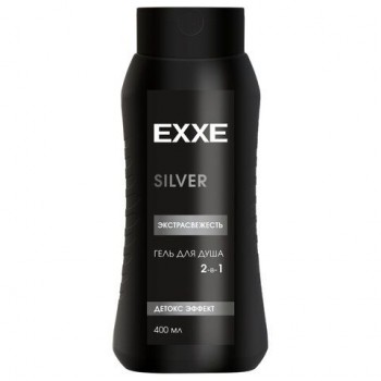 Гель для душа мужской 400мл EXXE MEN SILVER 2в1 "Экстрасвежесть", шк 83489, С0007830