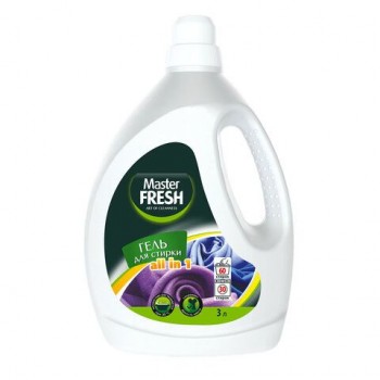 Гель для стирки для всех типов тканей 3л MASTER FRESH "ALL IN 1", универсальный, шк 80389, С0007896