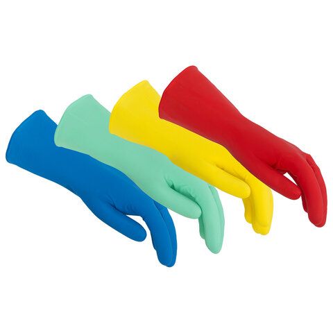 Перчатки VILEDA многоцелевые латексные МНОГОРАЗОВЫЕ х/б напыление ПРОЧНЫЕ L (большой) красный 174345