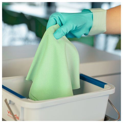 Перчатки VILEDA нитриловые МНОГОРАЗОВЫЕ универсальные, антиаллерген, XL (оч.большой) зеленый, 174385