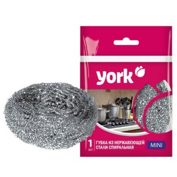 Губка (мочалка) металлическая, спиральная, 15г, МИНИ, для посуды, гриля, плиты, YORK 50 шт.,, 2020